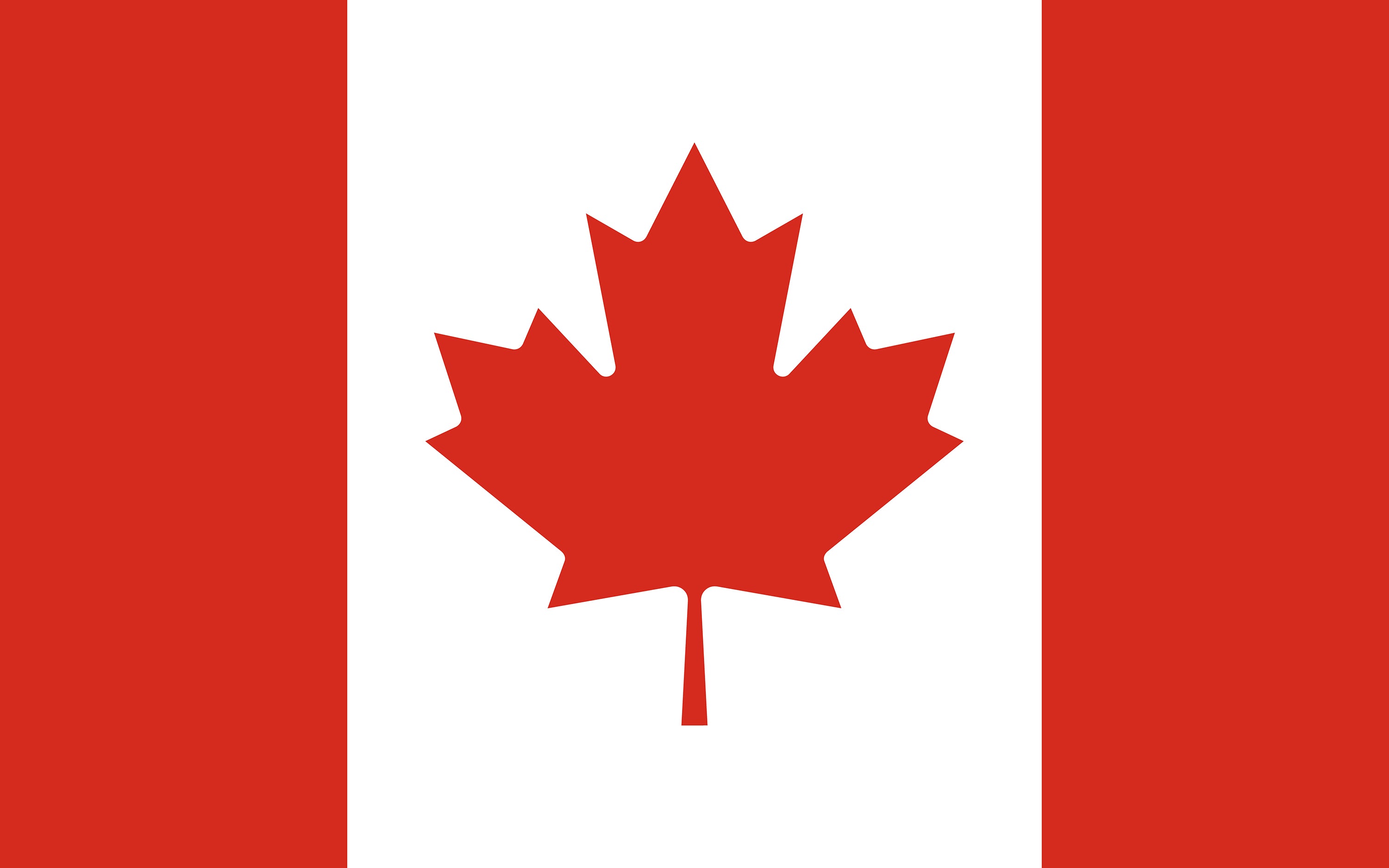 The national flag of Canada, featuring a red maple leaf centered on a white background with red vertical bands on the left and right.