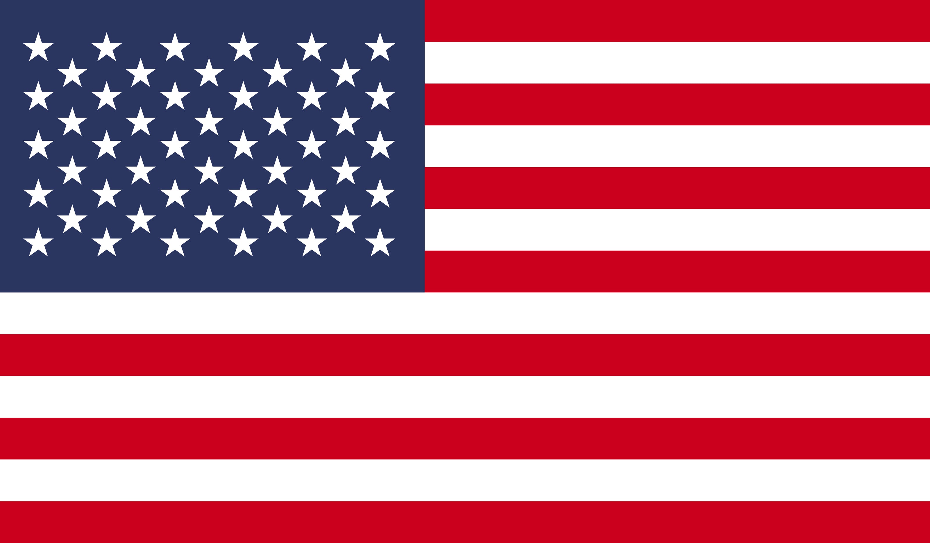 United States flag with 50 white stars on a blue canton and 13 red and white horizontal stripes, filling the frame.