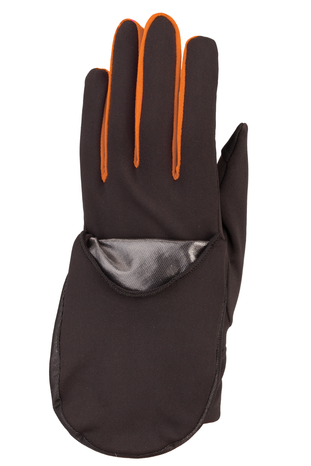 Run For Cover Running Gloves - Men, Black/Orange