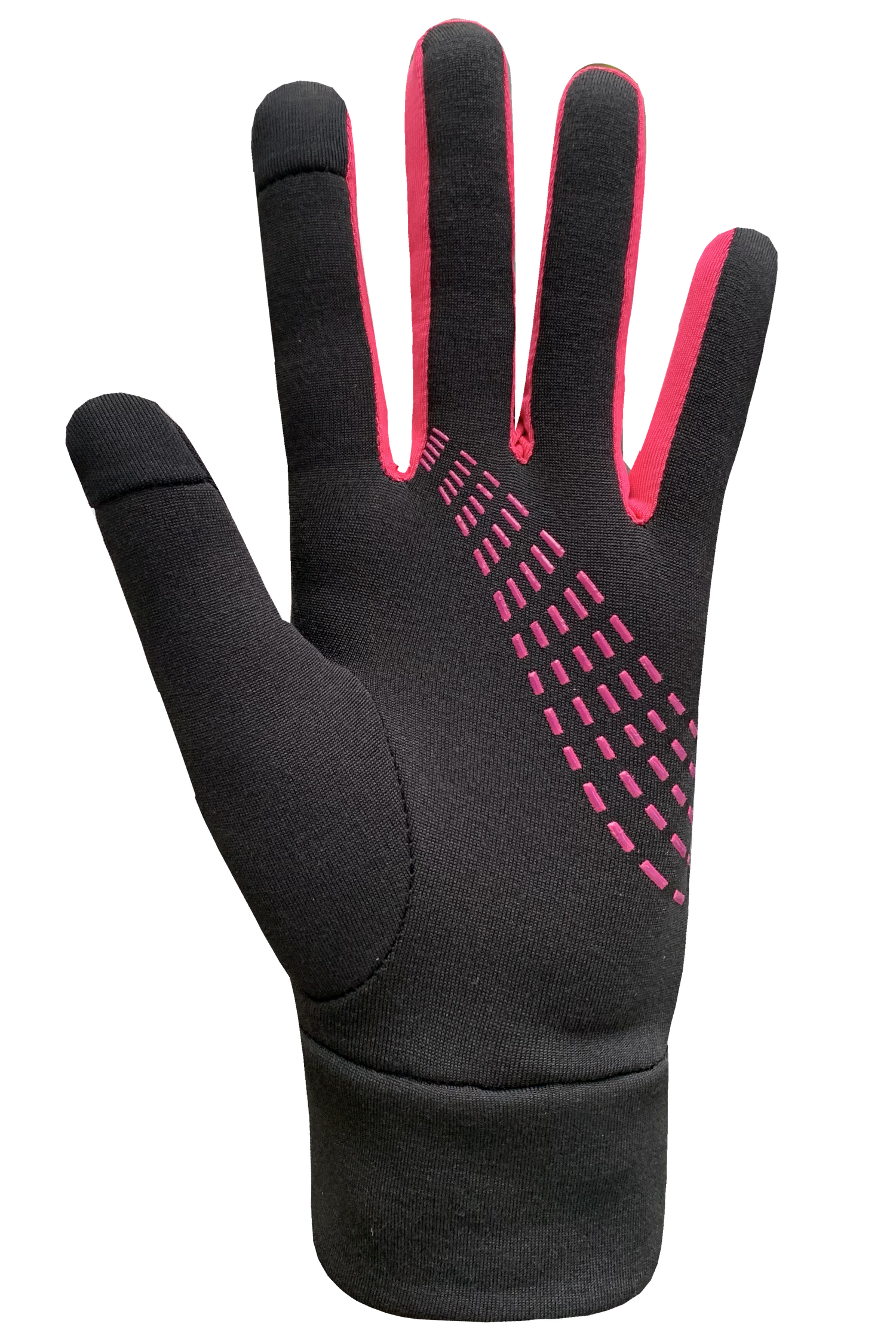 Run For Cover Running Gloves - Women, Black/Fuschia