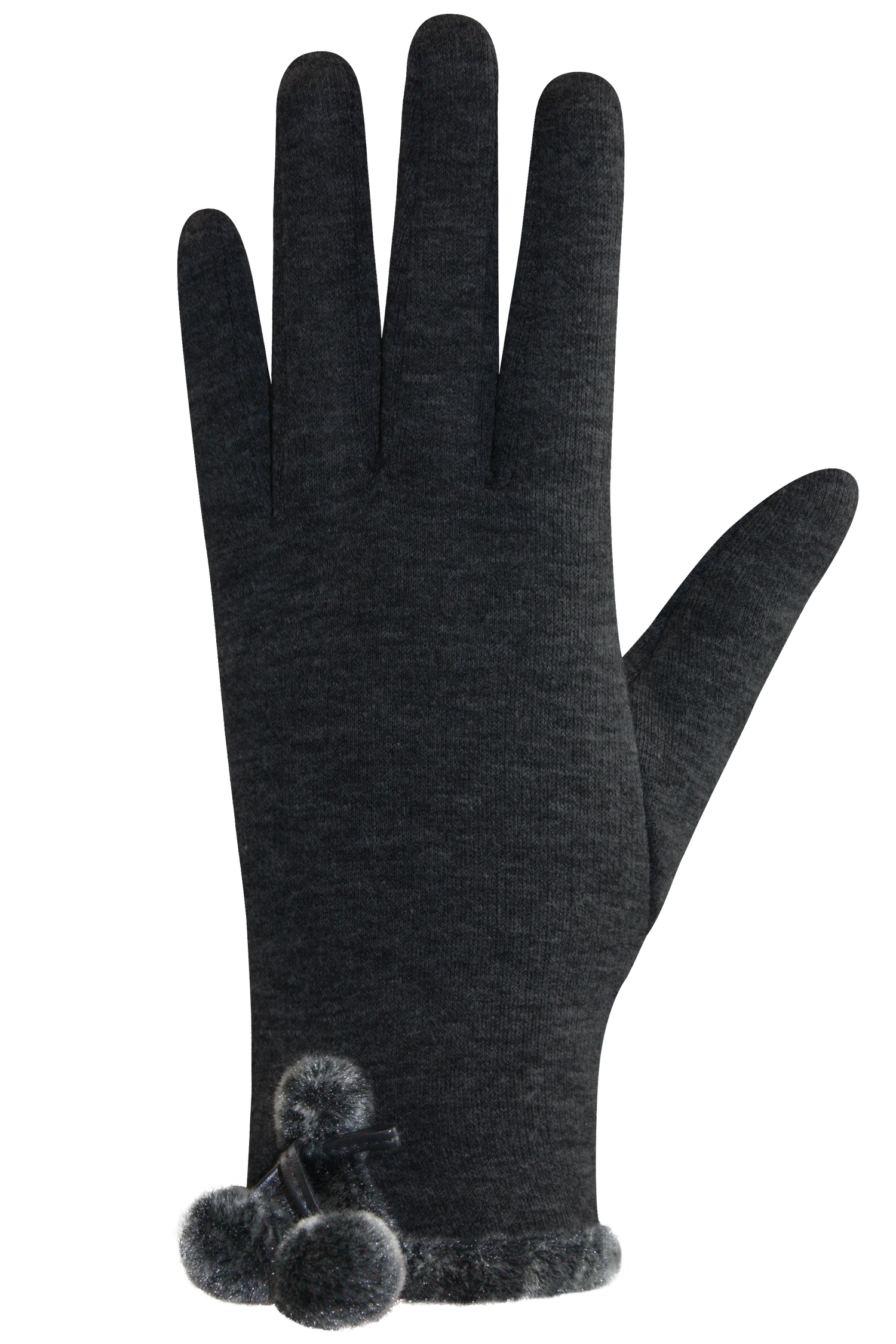 Pom Pom Gloves - Women, Black