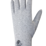 Pom Pom Gloves - Women, Grey Melange