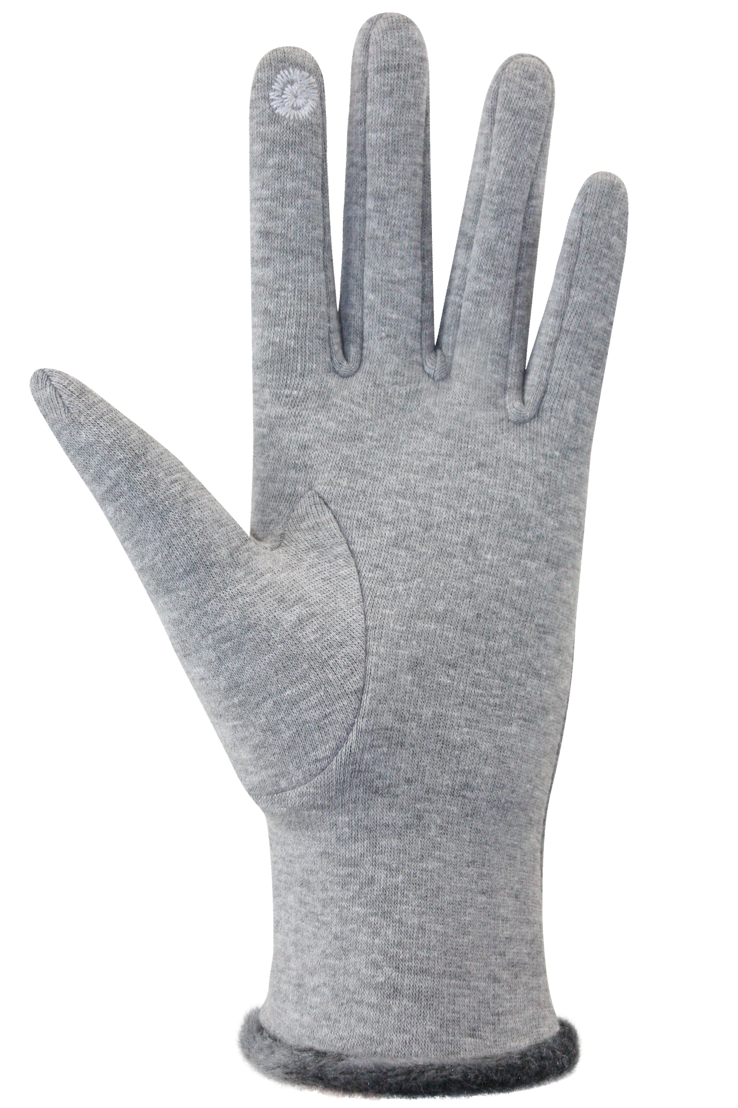 Pom Pom Gloves - Women, Grey Melange