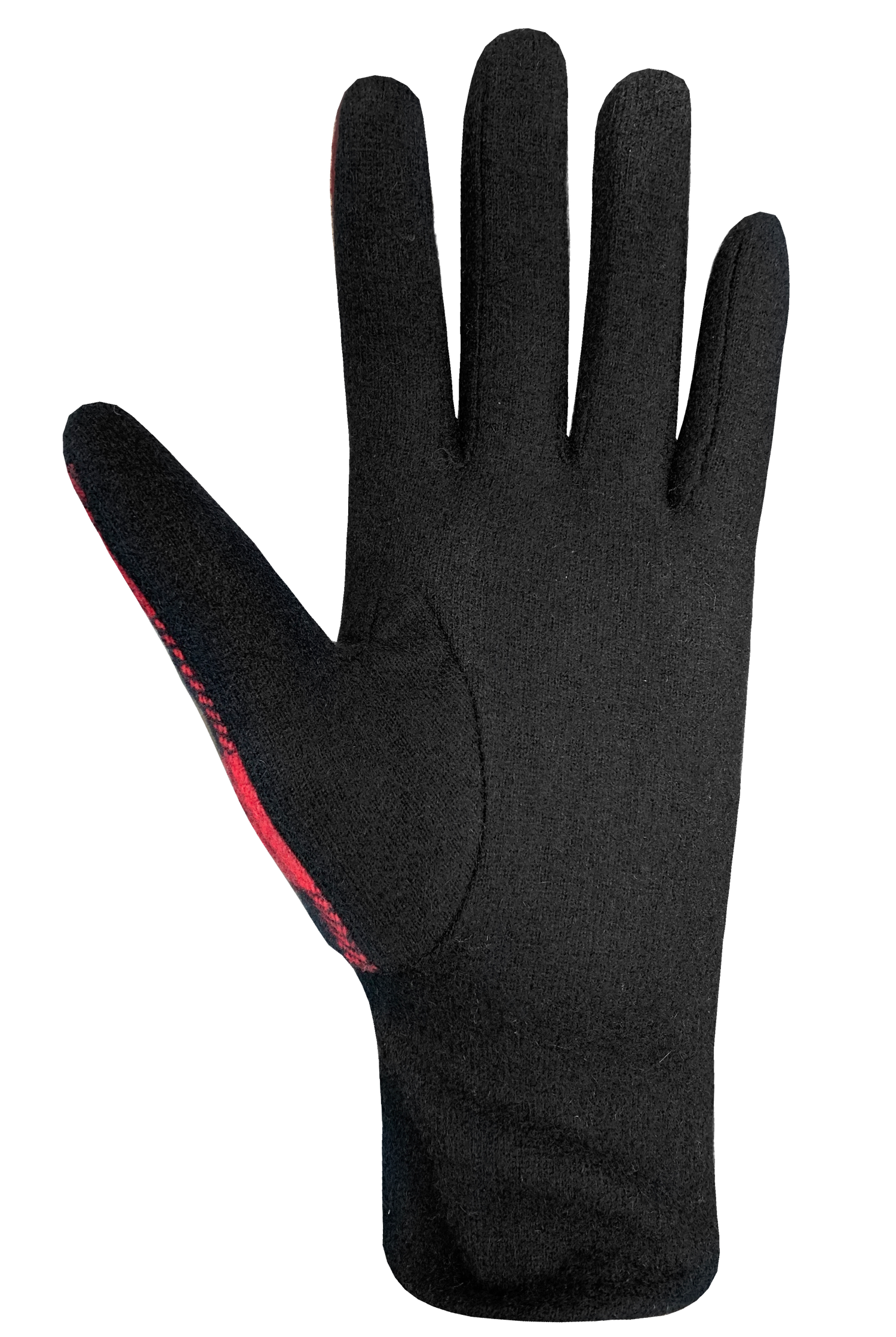 Buffalo Check Gloves - Women, Black/Red